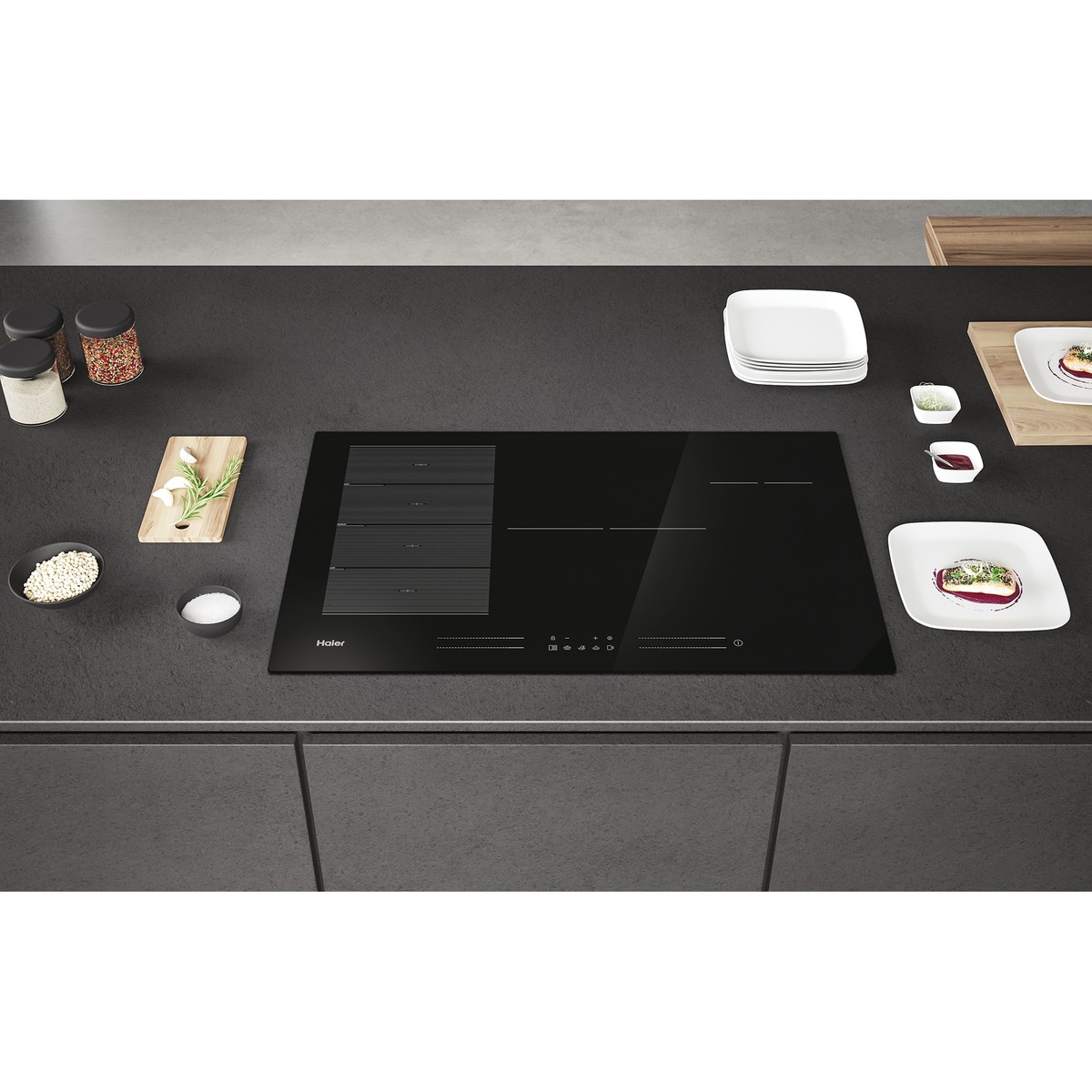 Placa inducción Haier WIFI Zona Flex y 6 zonas Series 6- HAMTSJ86MC/1 Negro-6
