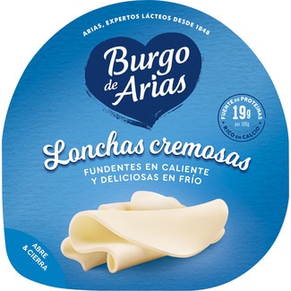 queso tierno de vaca elaborado con leche pasteurizada en lonchas cremosas envase 125 g - Burgo De Arias