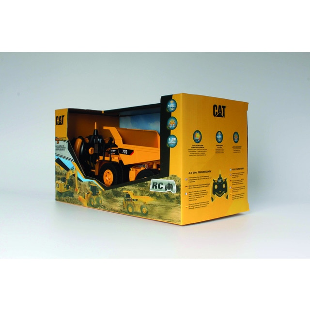 Diecast Masters 25006 – Camion télécommandé Caterpillar RC Mining Truck 770, Camion à benne basculante CAT comme véhicule de construction détaillé et réaliste en 1:24, env. 33,5 x 18,5 x 16,5 cm, env