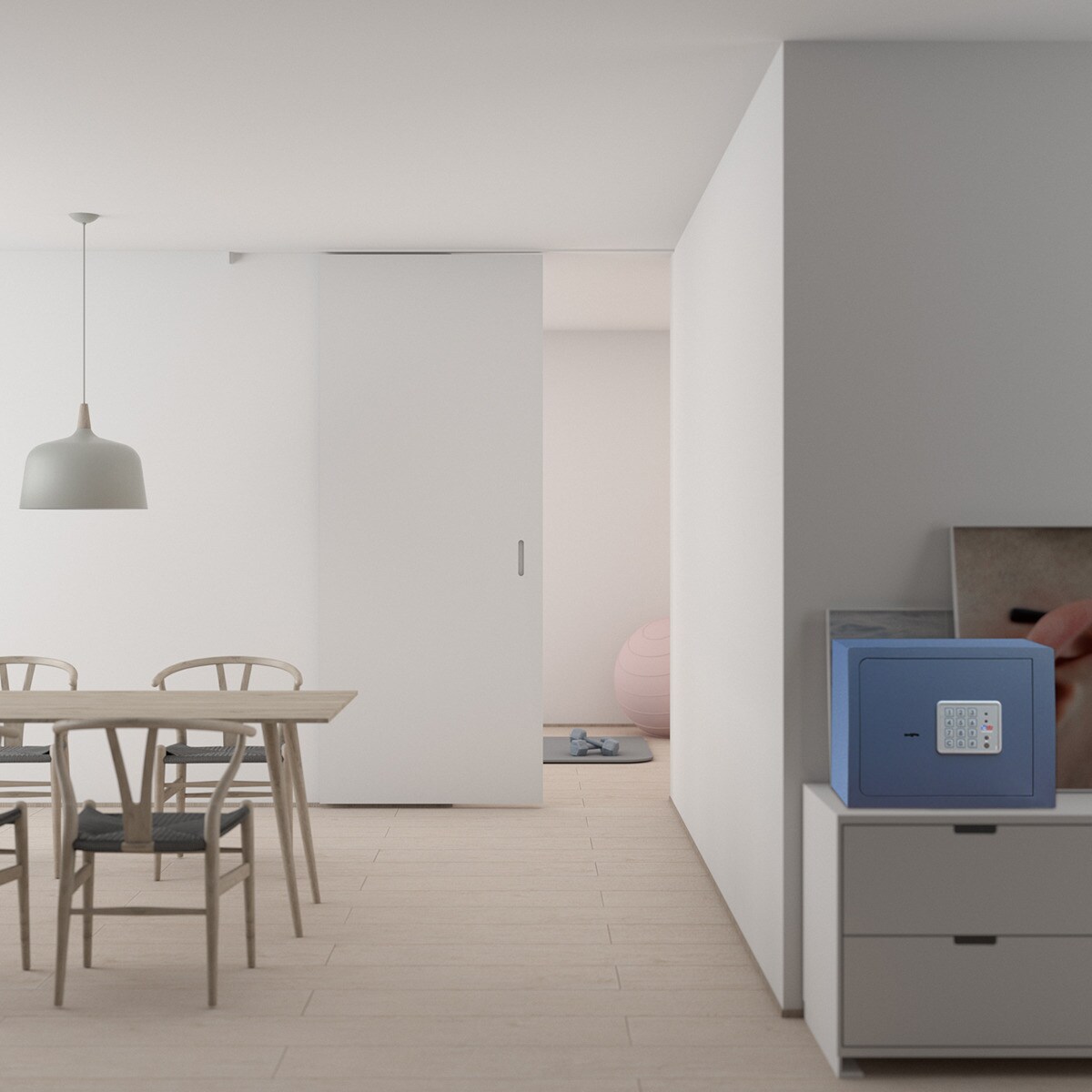 Caja Fuerte de Sobreponer Zafiro E-34 Azul metalizado-2