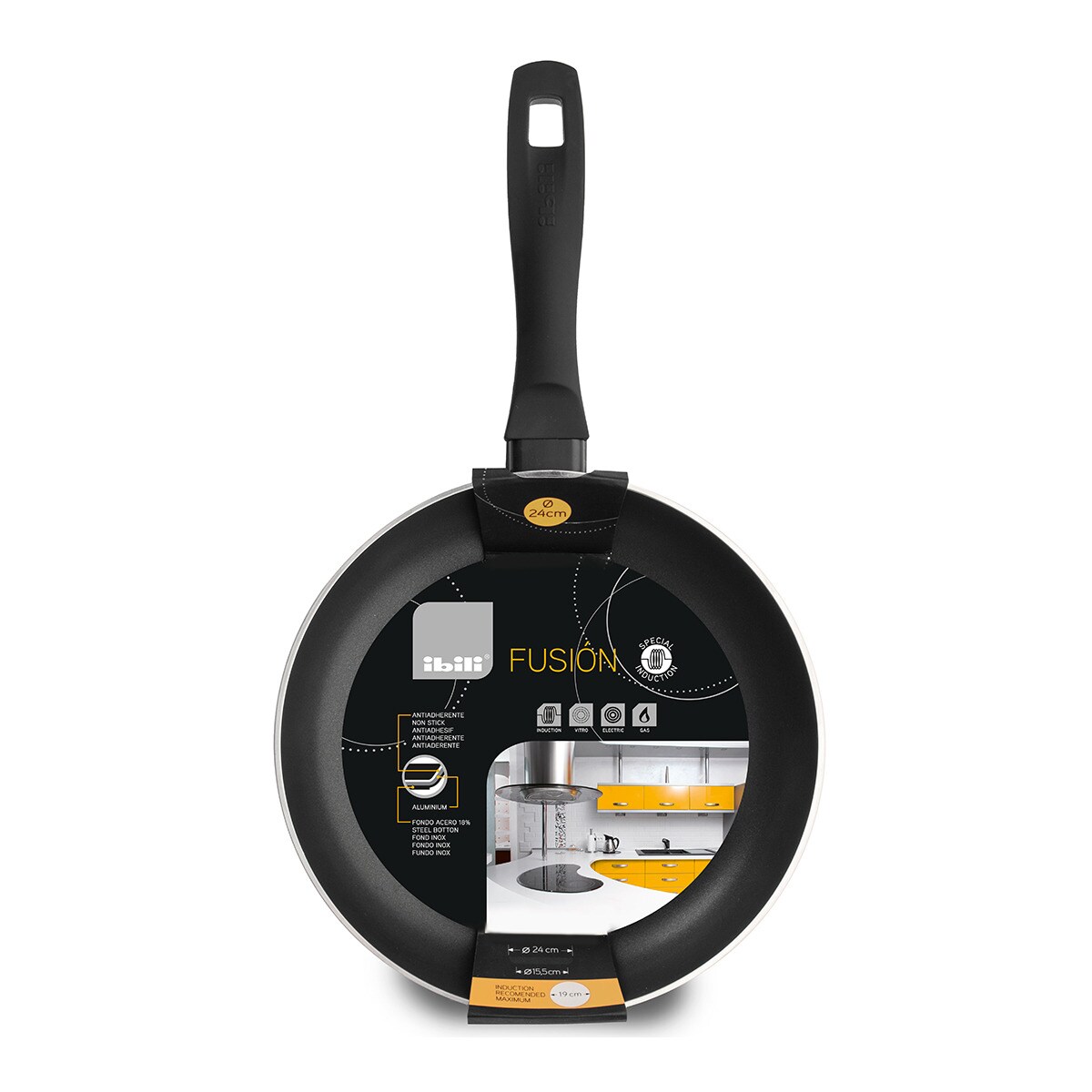 Sartén de aluminio Fusion Ibili Negro-3