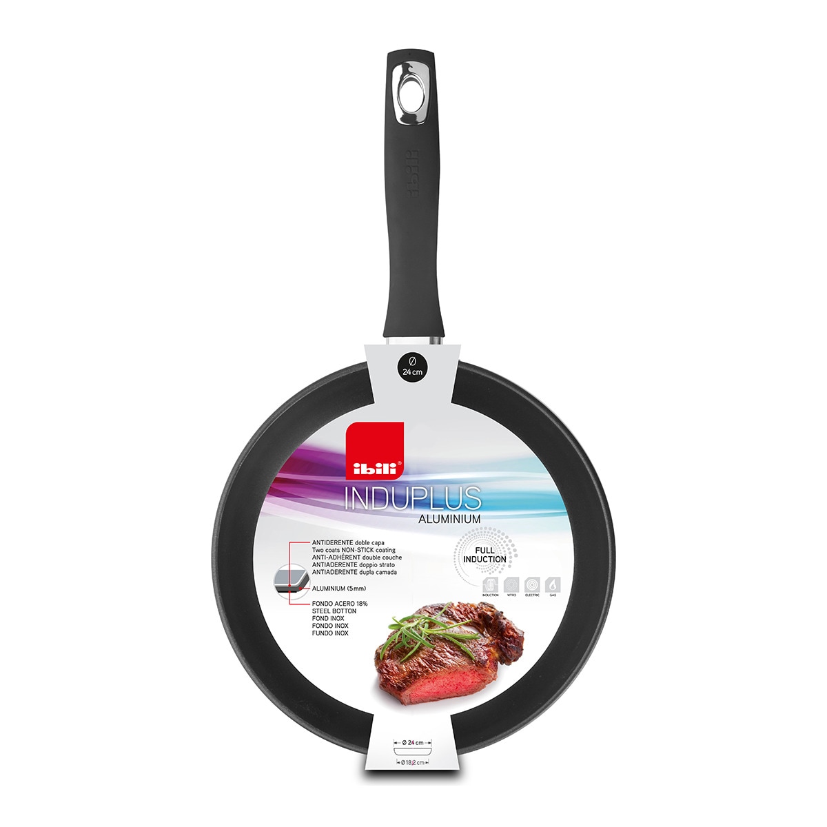 Sartén de aluminio forjado New Induplus Ibili Negro-3