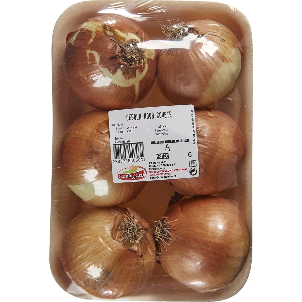 Cebola Nova peso aproximado por cuvete 1 kg