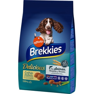 Delicious pienso para perros adultos con salmón, verduras y cereales bolsa 7,250 kg - Brekkies
