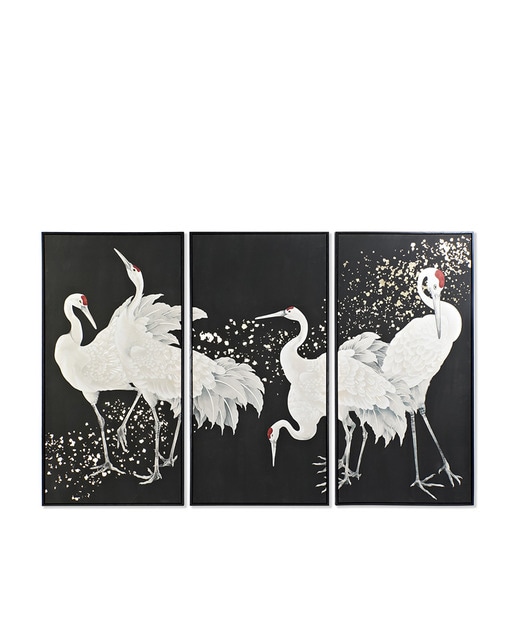 Imagen 0 de Pack 3 cuadros garzas