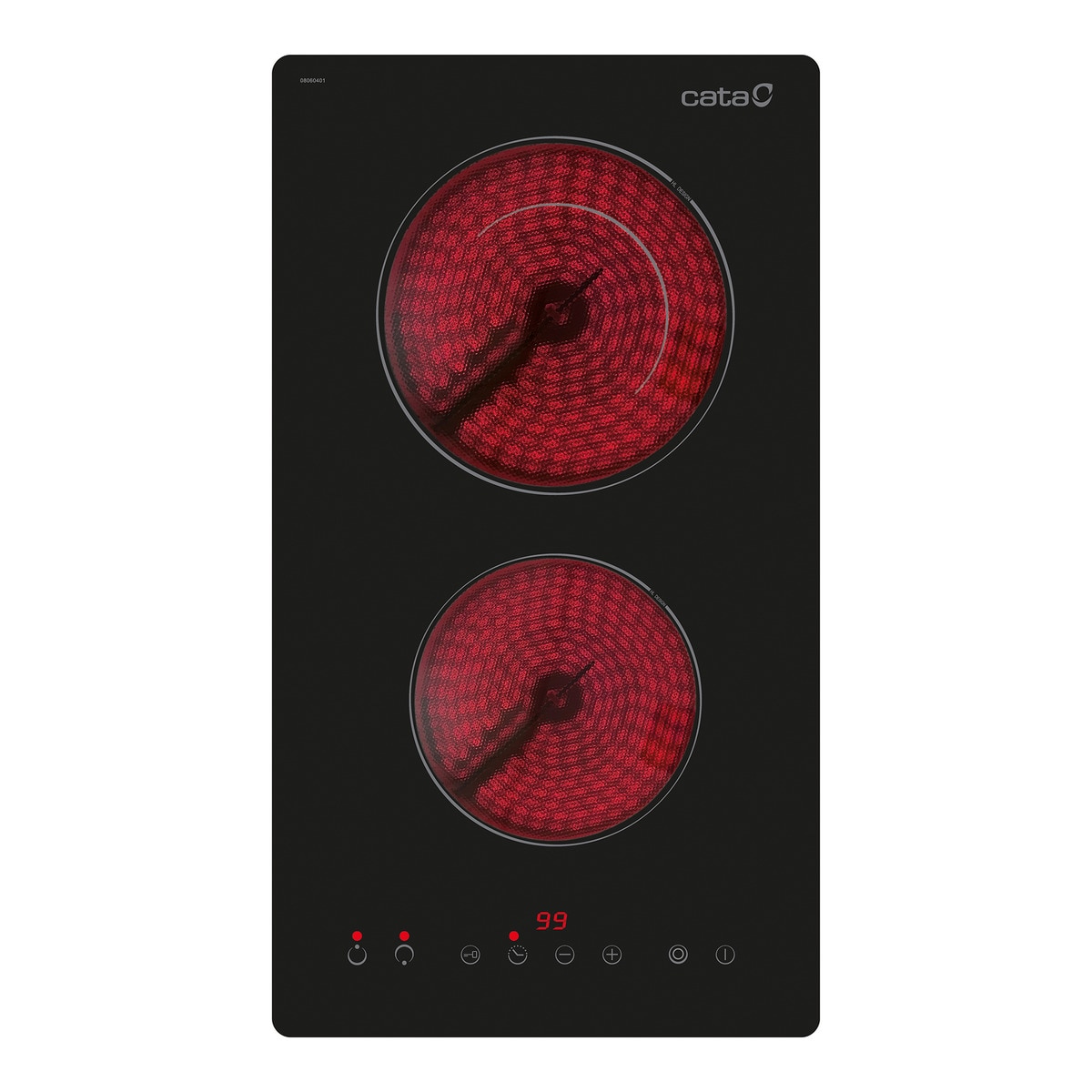 Imagen 0 de Placa modular vitrocerámica Cata 2 zonas de cocción High Light - TD 3002 BK