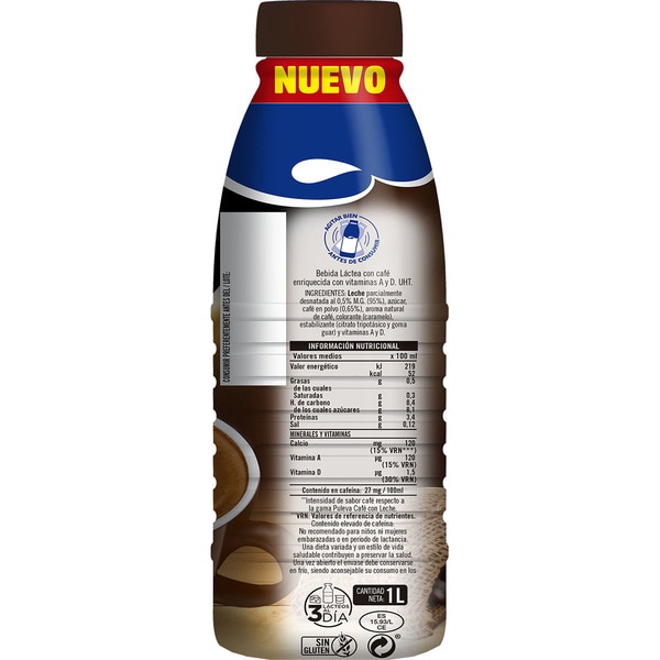 Comprar Café con leche Cortado bebida láctea de leche desnatada con café y vitaminas Sin Gluten Comprar Café con leche Cortado bebida láctea de leche desnatada con café y vitaminas Sin Gluten