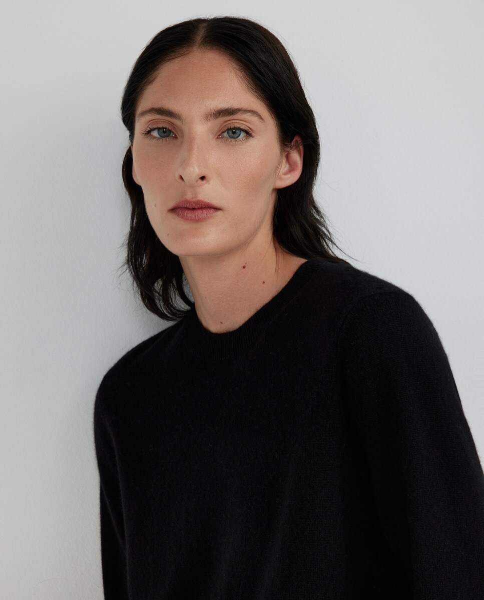 Pull % cachemire à encolure arrondie