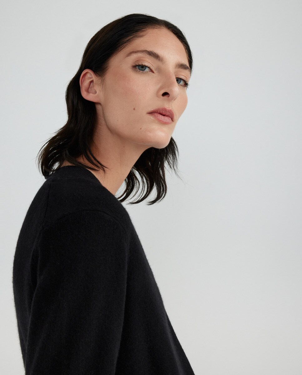 Pull % cachemire col en V