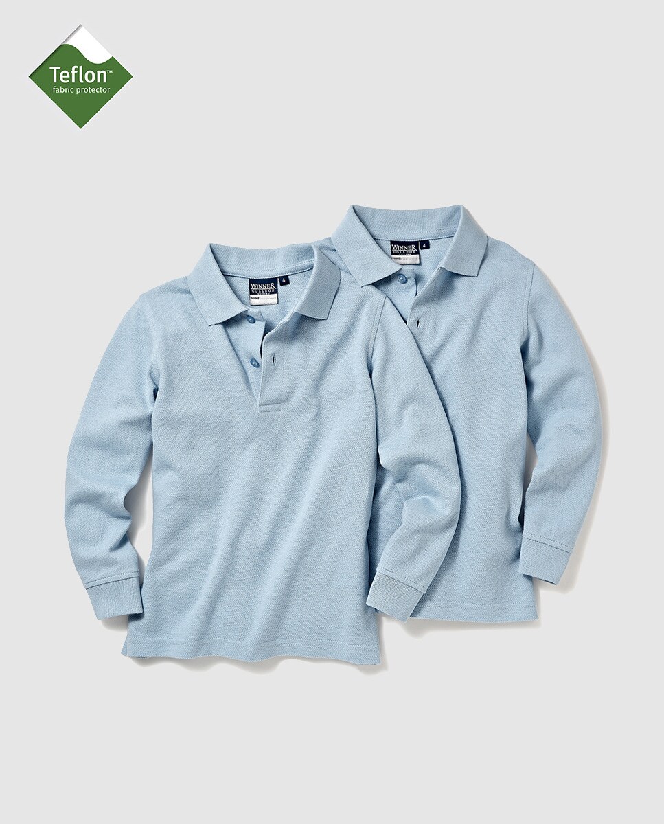 Lot de 2 polos à manches longues uniforme scolaire