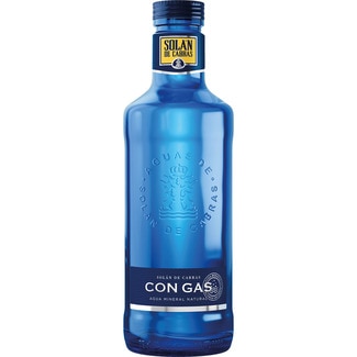 agua mineral natural con gas botella 75 cl (envase de vidrio) - Solan De Cabras