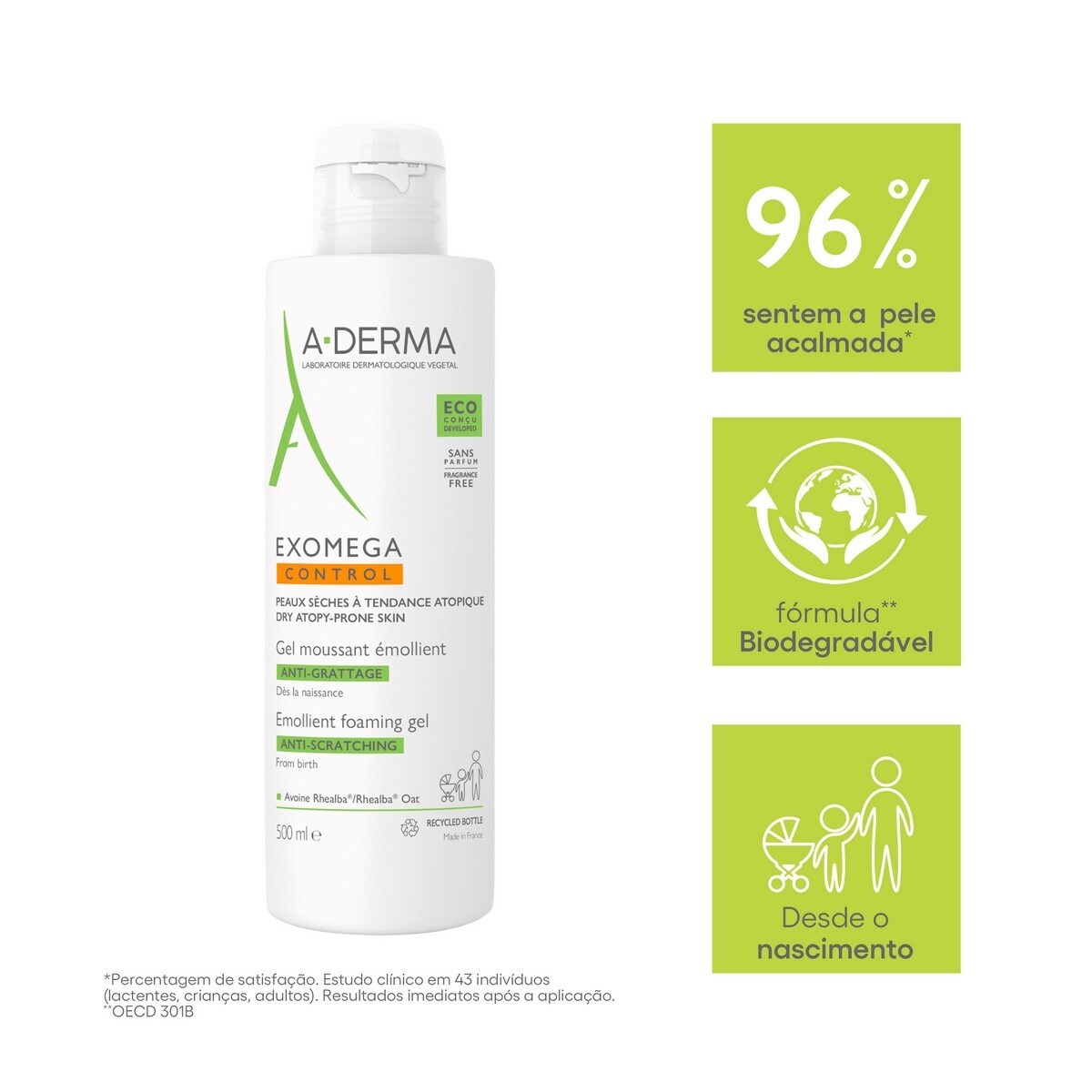 Gel de Limpeza Exomega Aderma 4