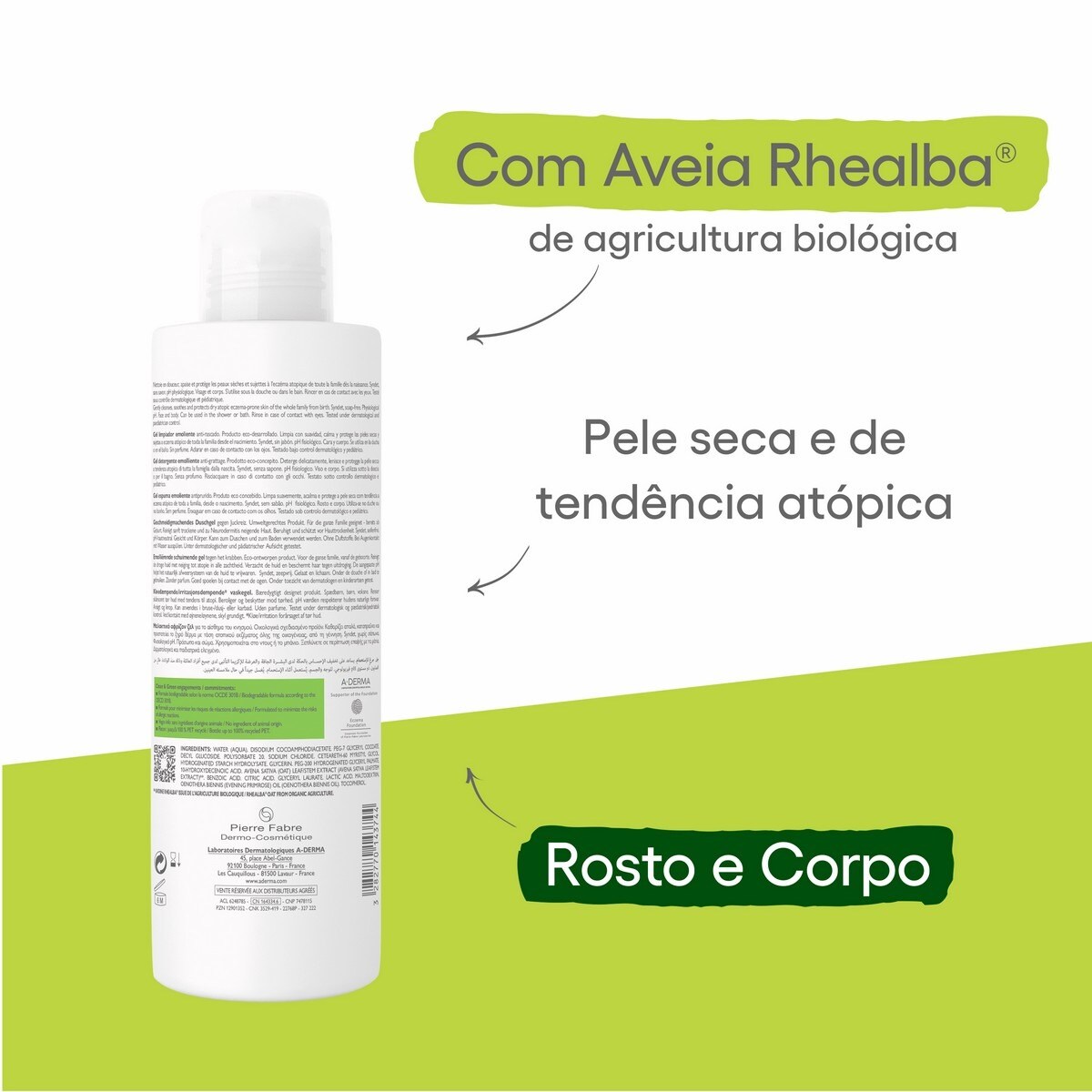 Gel de Limpeza Exomega Aderma 5