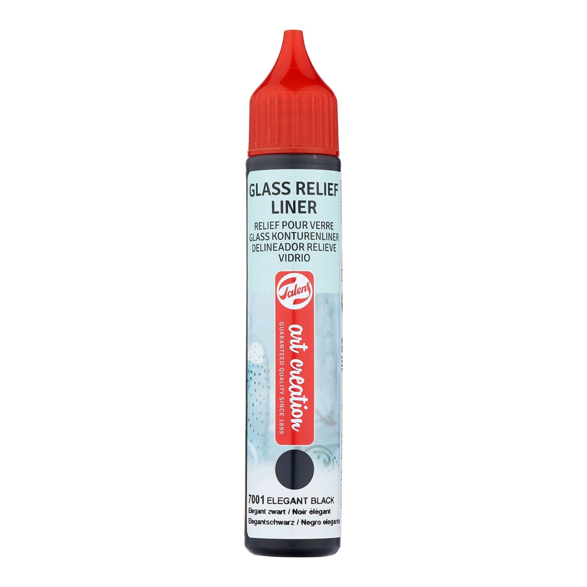 Tubo de Tinta Delineador de Relevo para Vidro de 28 ml - Preto Preto-1