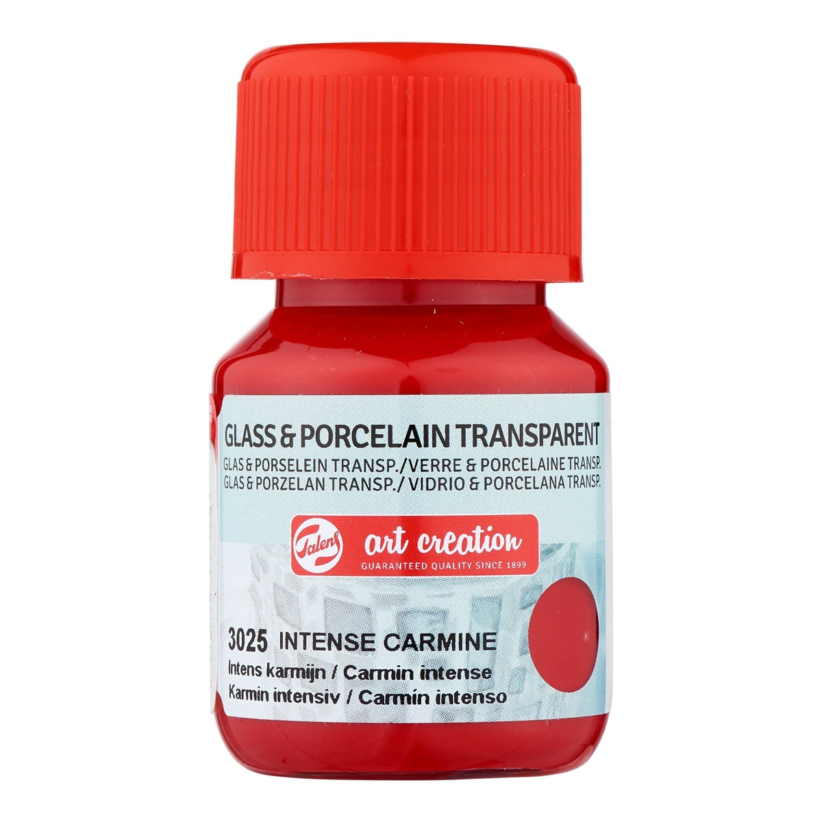 Frasco de Tinta Transparente para Vidro e Porcelana de 30 ml - Carmim Intenso Carmim-1