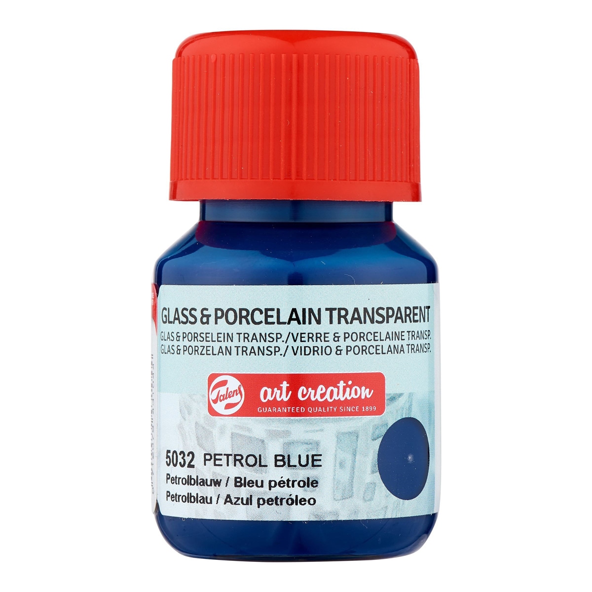 Bote de Pintura Transparente para Vidrio y Porcelana de 30 ml Art Creation Azul Petróleo Azul petróleo-1