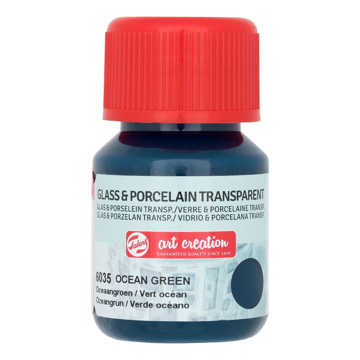 Bote de Pintura Transparente para Vidrio y Porcelana de 30 ml Art Creation Verde Océano Verde-1