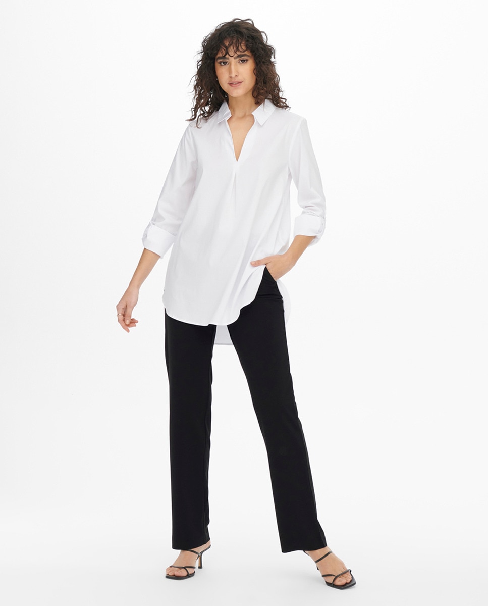 Pantalon droit taille moyenne