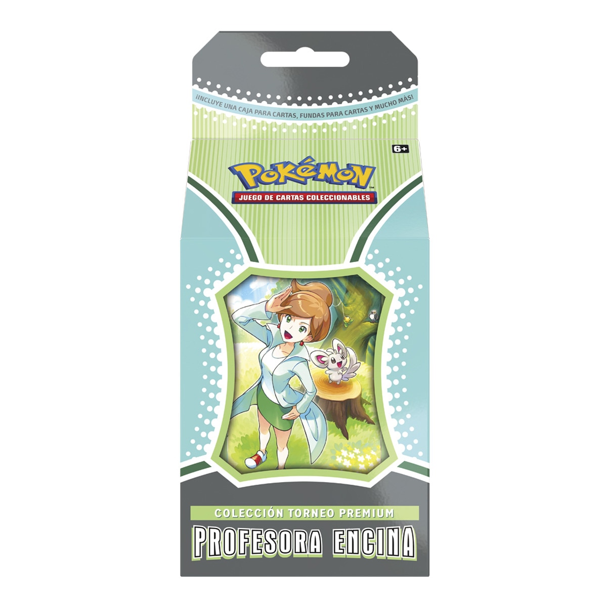 Bandai - Juego De Cartas Pokémon Profesora Encina Colección Torneo Premium Jcc Tcg