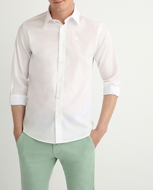 Imagen 0 de Camisa de hombre regular en algodón stretch blanca