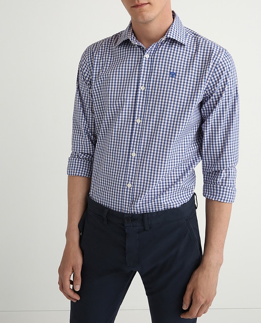 Imagen 0 de Camisa de hombre regular de algodón a cuadros