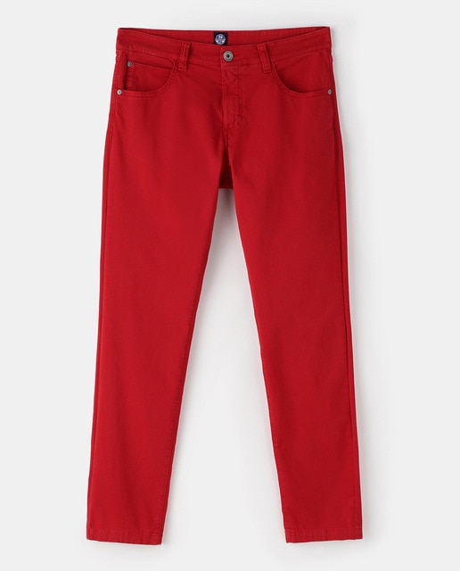 Imagen 0 de Pantalón cinco bolsillos de hombre slim rojo