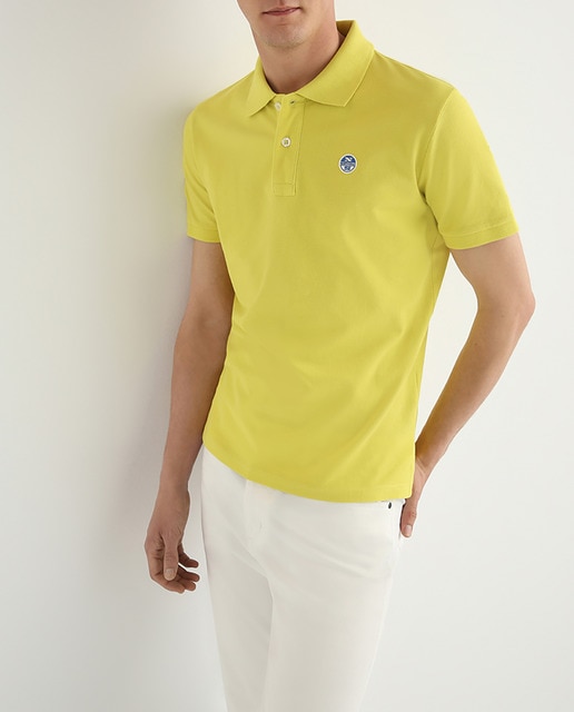 Imagen 0 de Polo de hombre regular en piqué de algodón amarillo