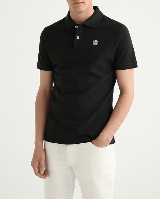Imagen 0 de Polo de hombre regular en piqué de algodón negro