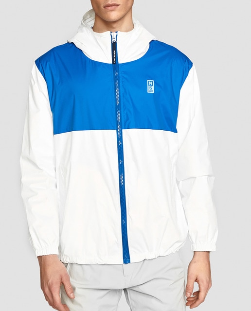 Imagen 0 de Chubasquero de hombre blanco con capucha