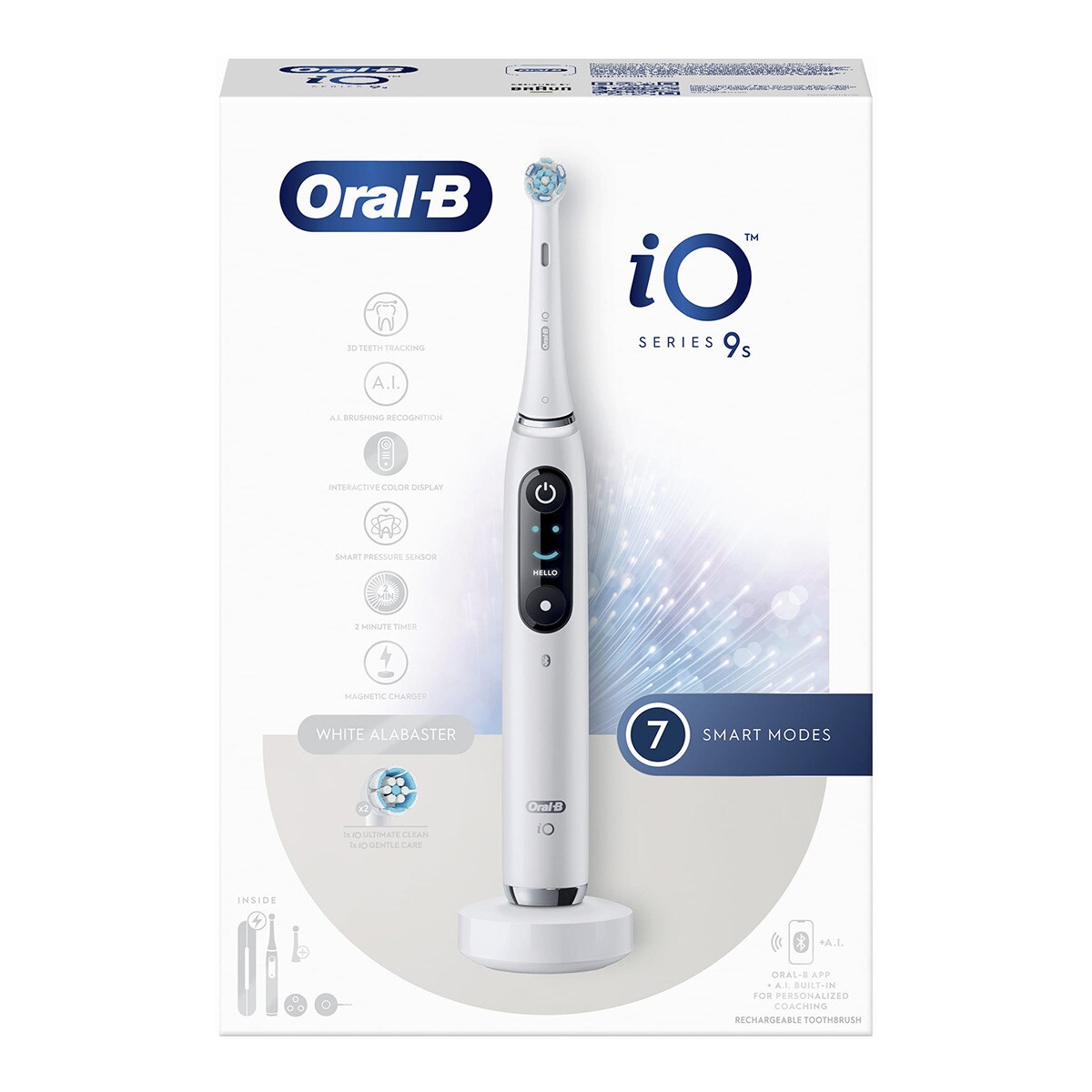 Escova de Dentes Elétrica Oral-B Braun iO 9S com 7 Modos de Limpeza - Branco Branco-5