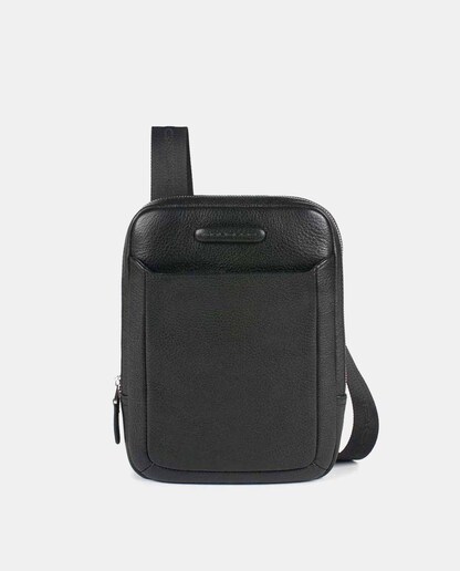 Imagem 0 de Mala a Tiracolo em Pele com Fecho de Correr - Preto