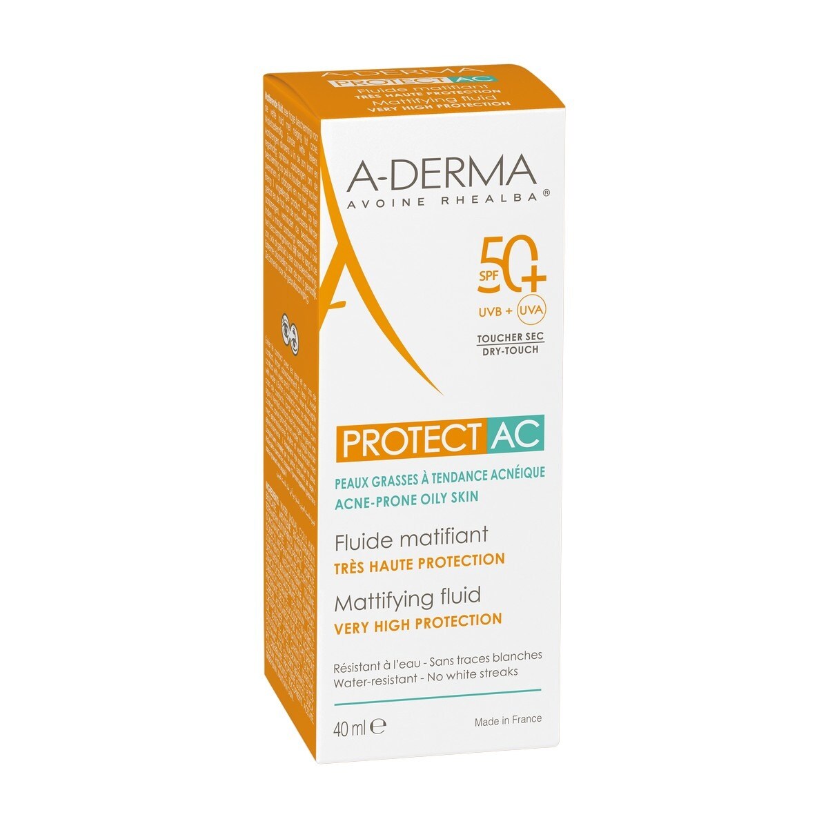 Protetor Solar Fluido Matificante SPF 50+ Peles com acne Aderma 3