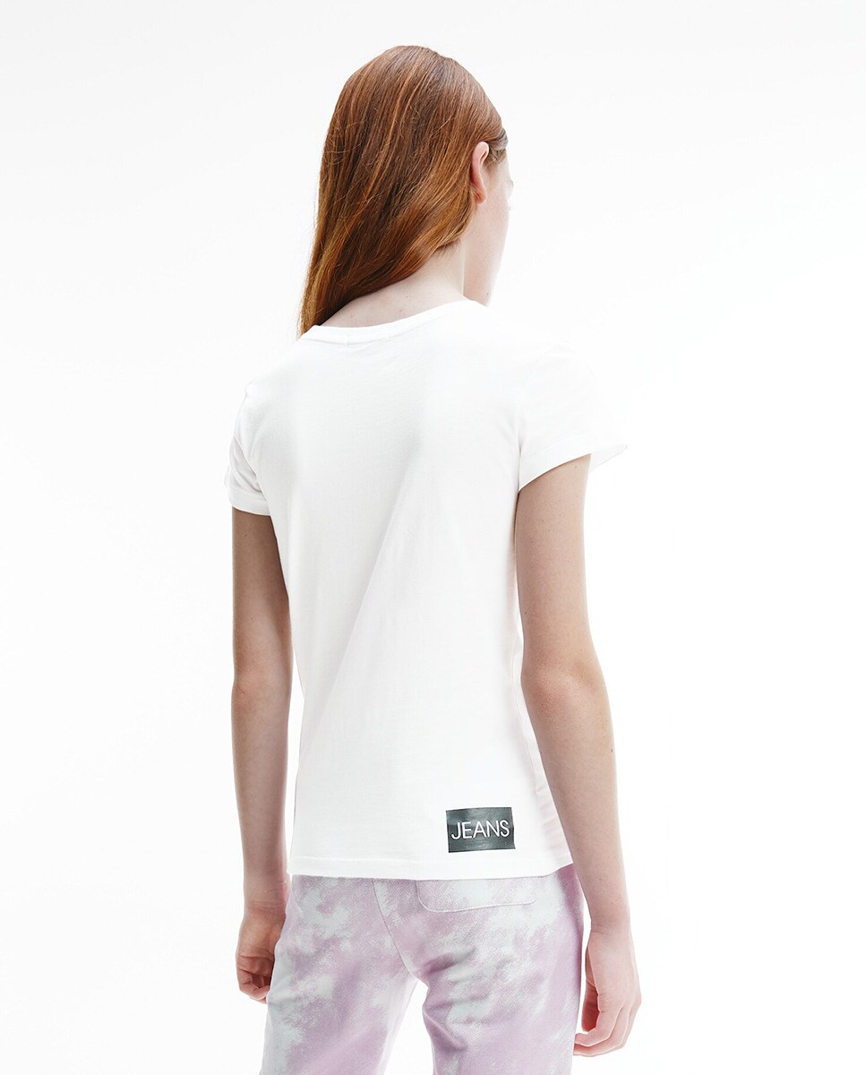 T-shirt de menina em branco com estampado Branco-2