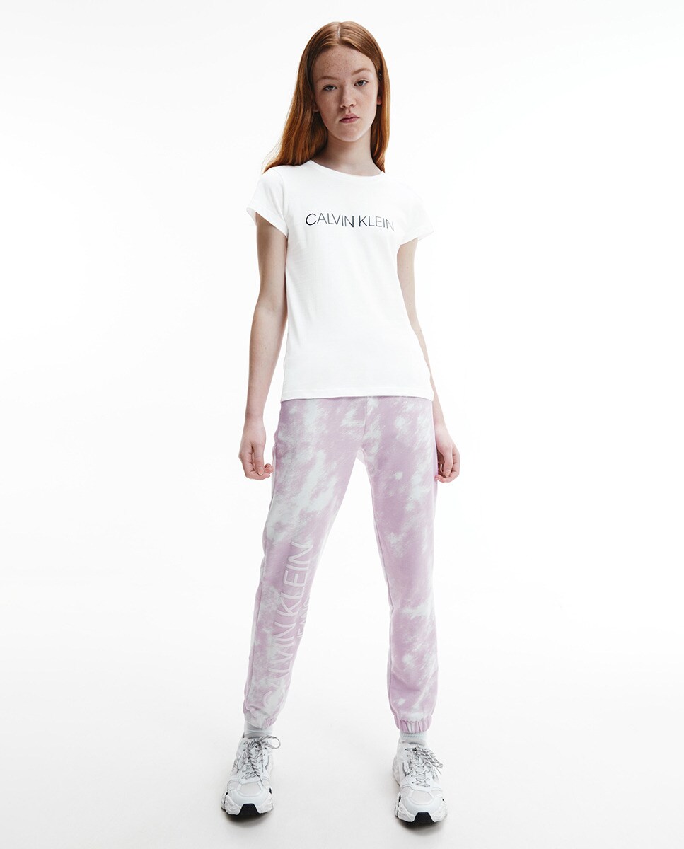 T-shirt de menina em branco com estampado Branco-4