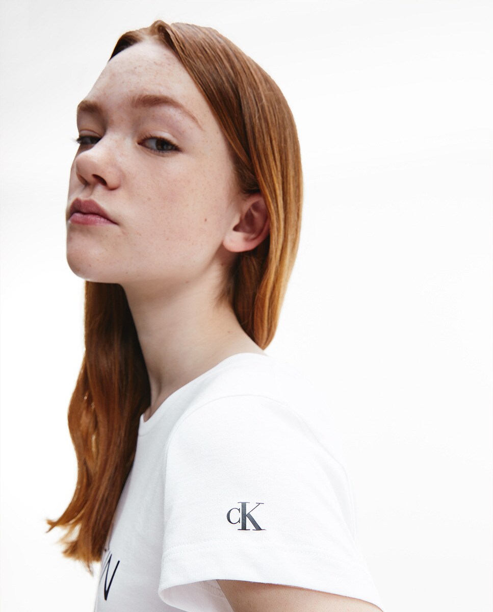 T-shirt de menina em branco com estampado Branco-3