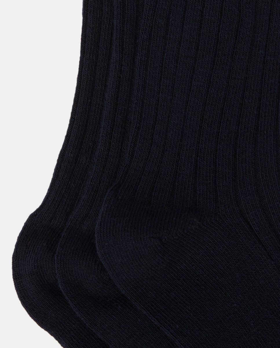 Pack de 3 medias infantiles de canalé Azul marino-2