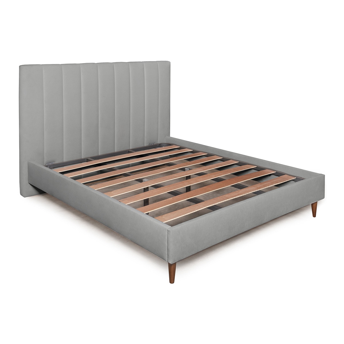 Cama de Casal Estofada com Sommier Montana Atlas/Cinzento-1