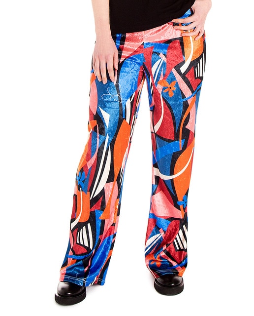 Imagen 0 de Pantalón de mujer en terciopelo estampado