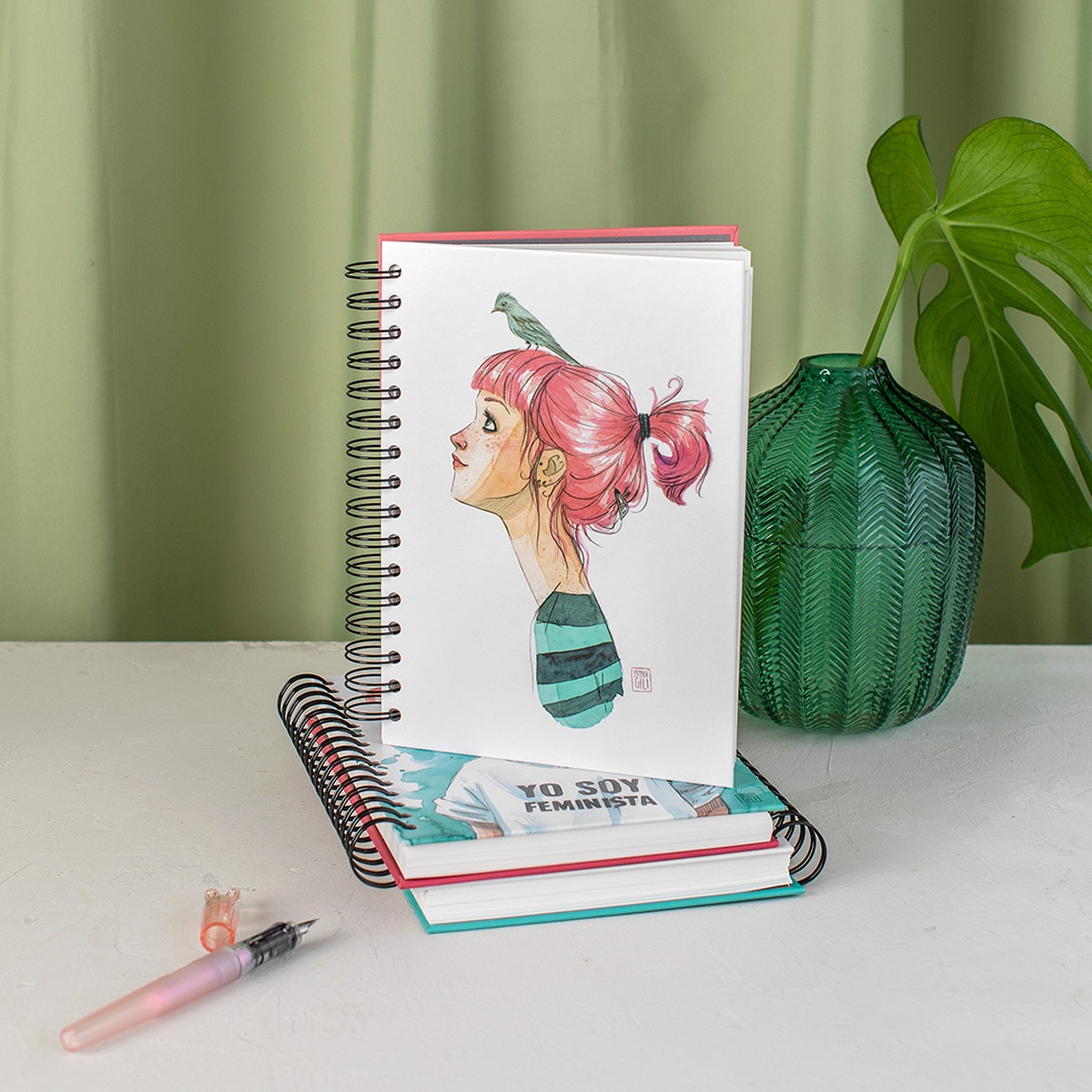 Caderno Argolas Esther GIli Pássaros 3