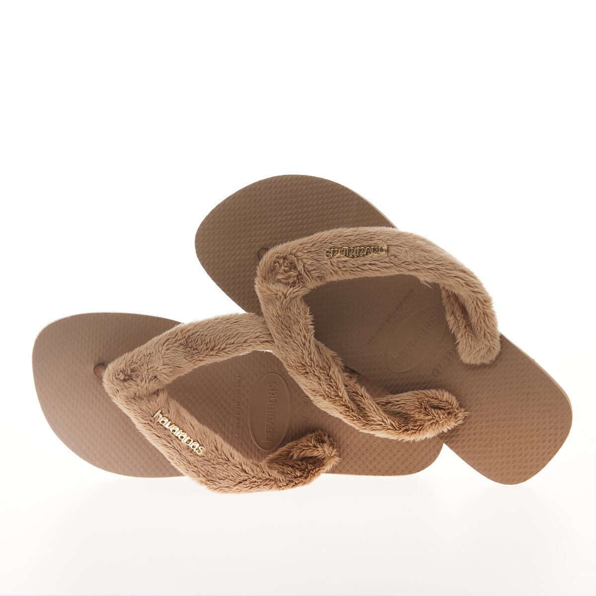 Chinelos de Dedo de Mulher Top Home Fluffy Havaianas Castanho-4