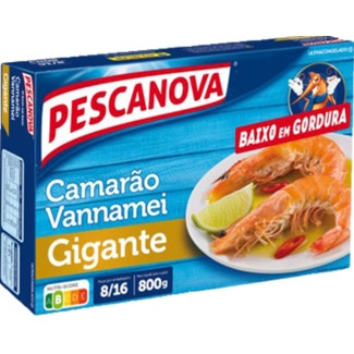 Camarão Vannamei 8/16 Gigante embalagem 800 g - Pescanova