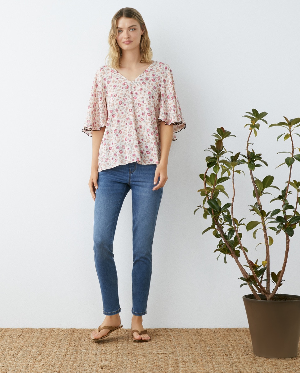 Jeggings unis à taille élastique