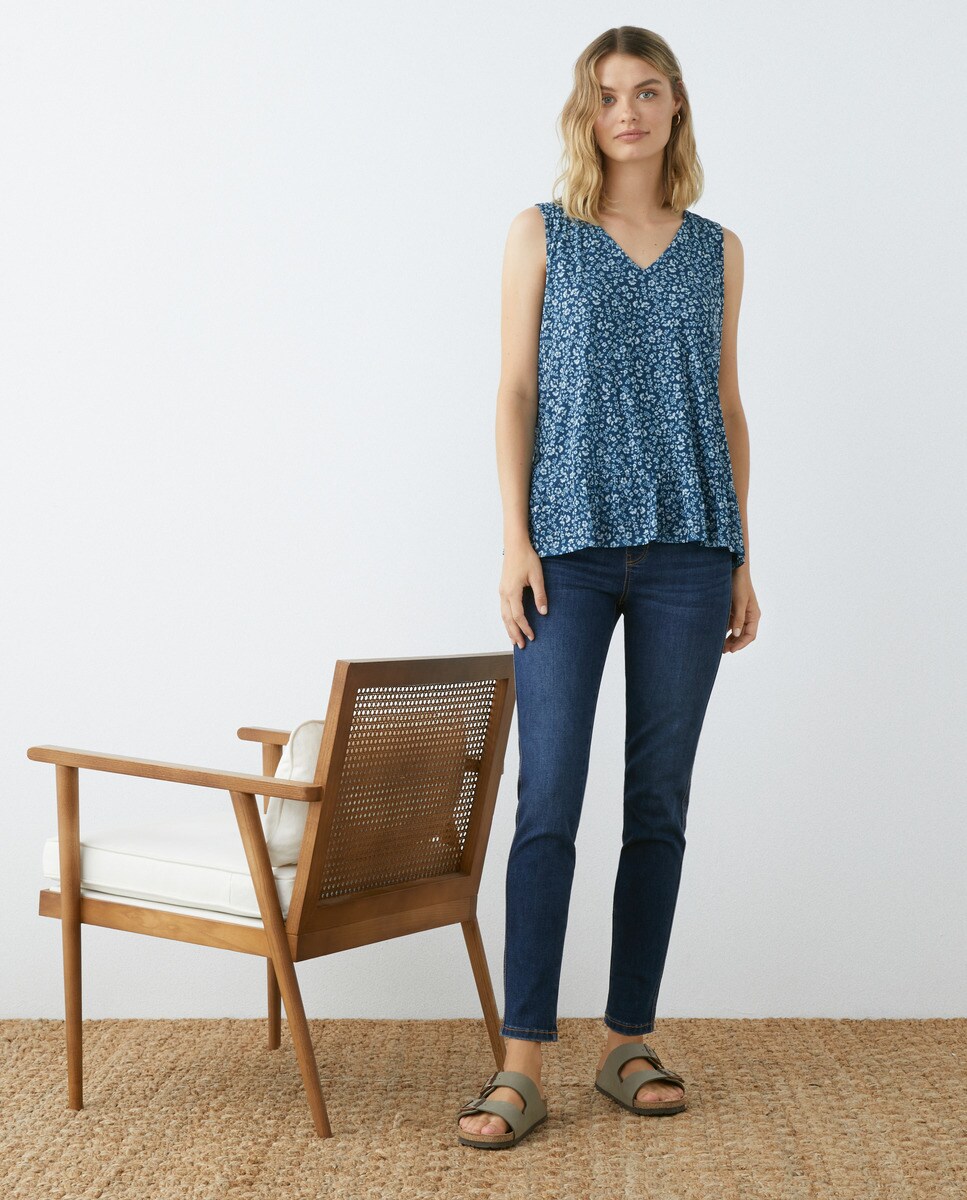 Jeggings unis à taille élastique