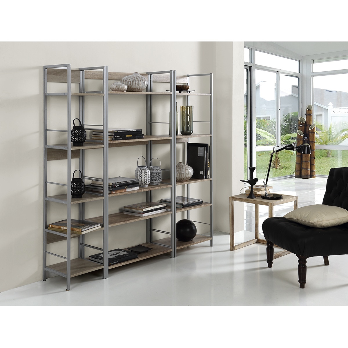 Estantería Decorativa Metal + MDF Kala 52 Antracita-3