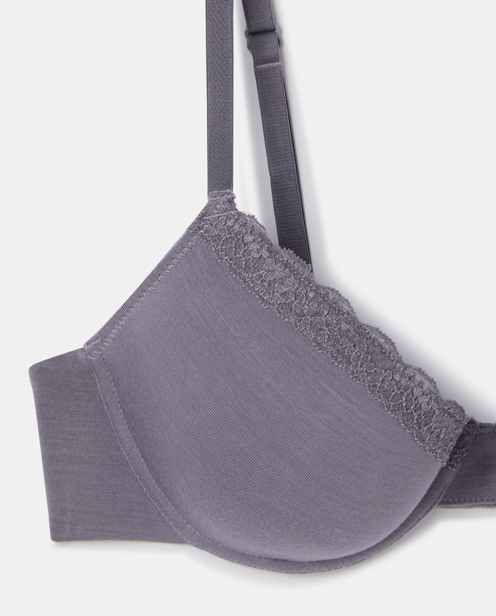 Pack 2 sujetadores modal copa b Gris oscuro-5