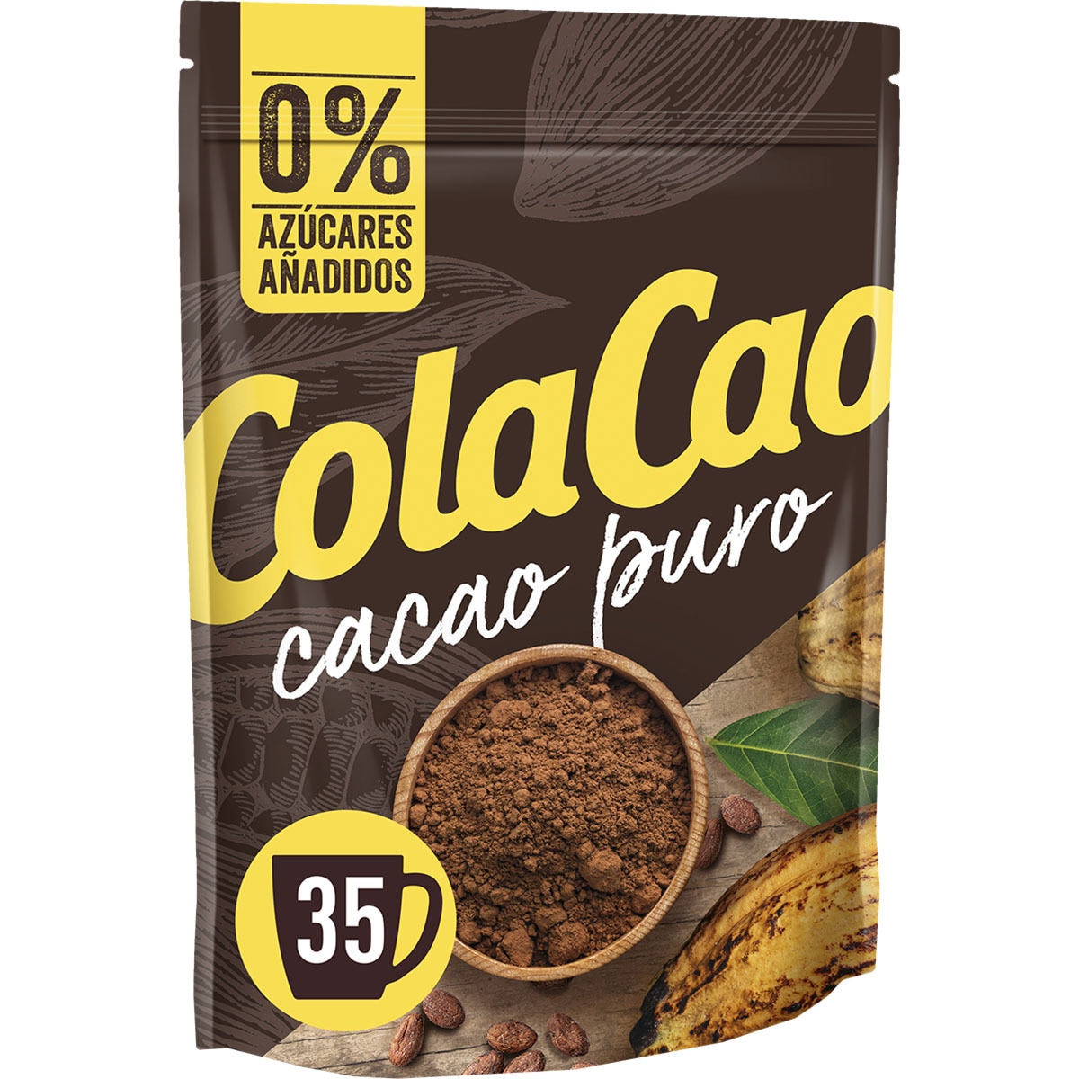 Puro 100% cacao natural sin gluten y sin azúcares añadidos bolsa 250 g