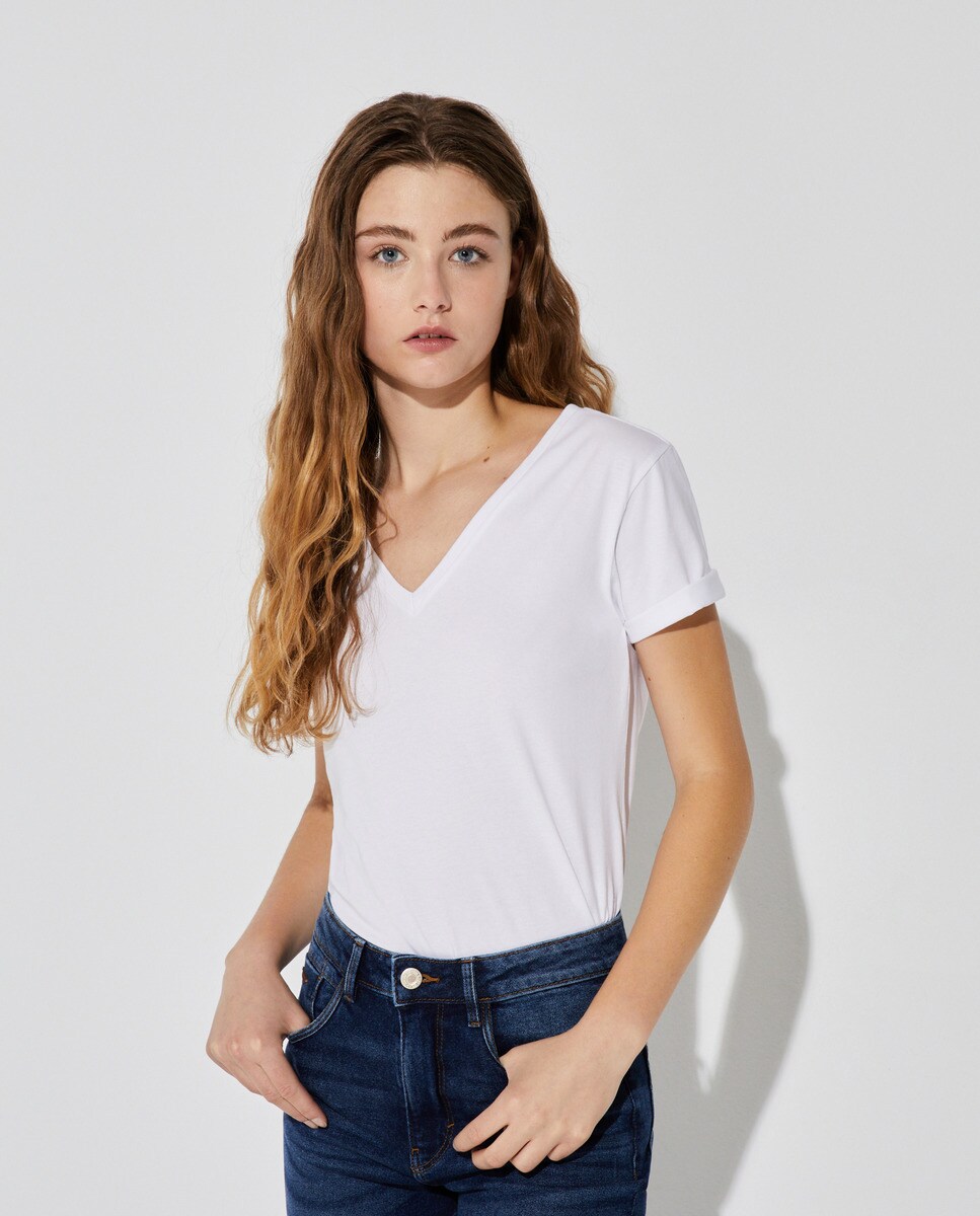 Tshirt basique col en V