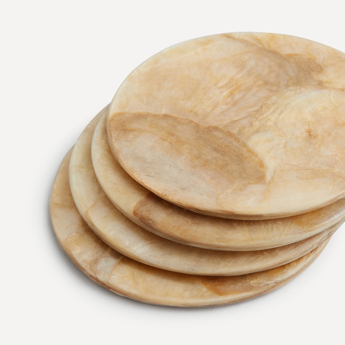 Conjunto de 4 bases para copos Nácar Dourado-3