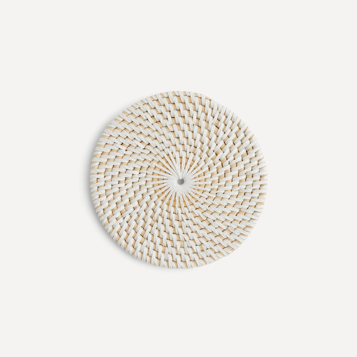 Set de 4 posavasos ratán blanco Sauce El Corte Inglés Blanco-2