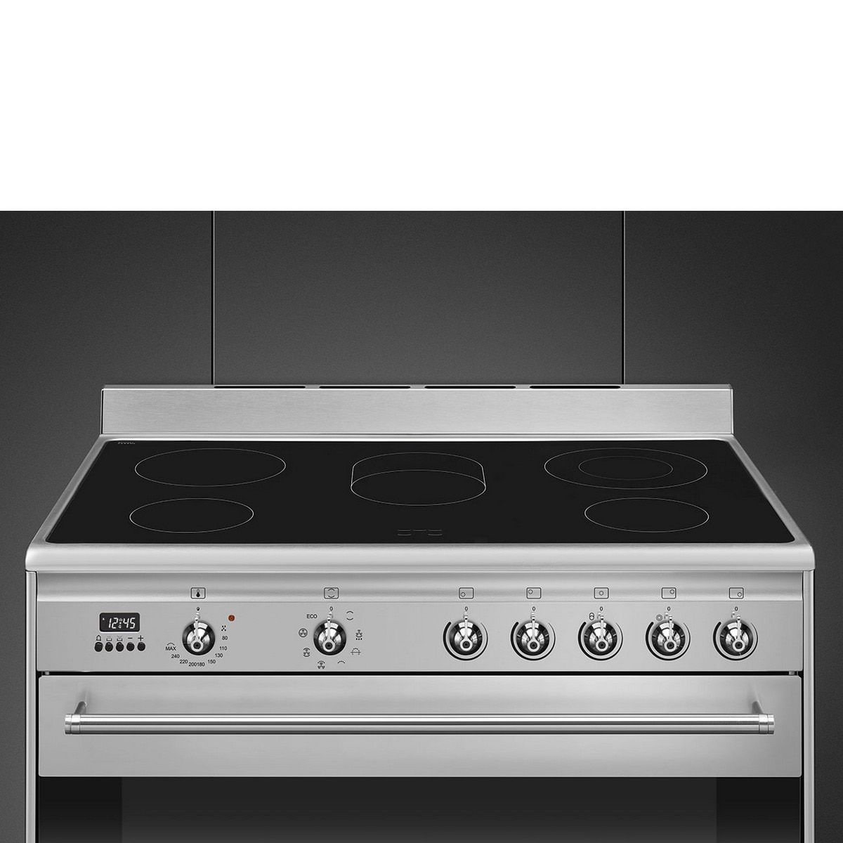Fogão Elétrico com Placa de Vitrocerâmica Smeg Classica SCD91CMX9 Forno Elétrico de 115 Litros, de 5 Zonas e de 90 cm - Aço Inox Aço inoxidável-7